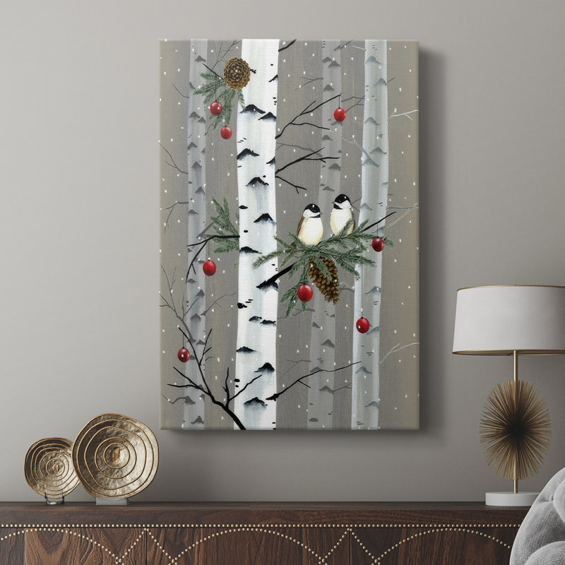 Birch Birds I -Custom Wrapped Gallery Cavas, 60" H x 40" W