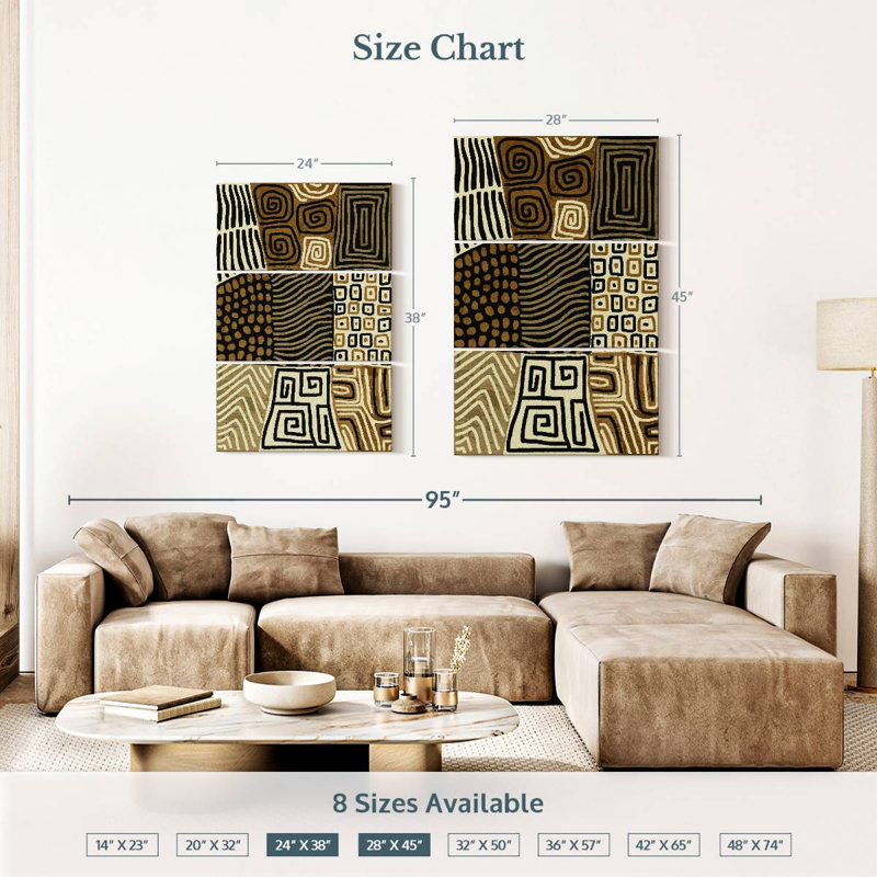Avery Neutral Tribal Lines, 38" H x 24" W