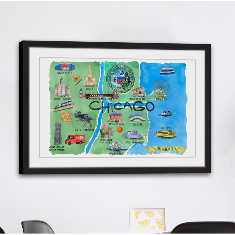 Rivers Of Chicago - Single Picture Frame Painting, 30cm H x 46cm W x 4cm D