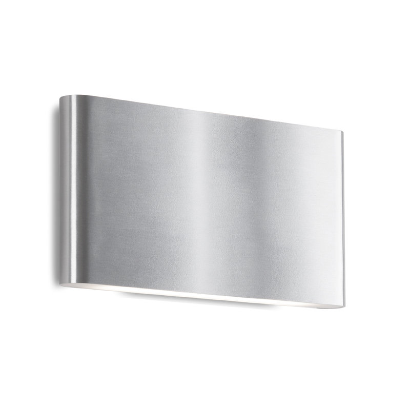 Applique murale ardoise en aluminium à DEL, Nickel brossé, H 5,5 po x l 9,88 po x P 1,63 po