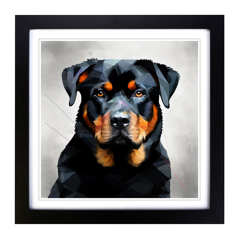 Rottweiler Suprematism - Framed Print, Black