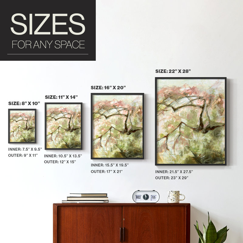 «Spring Diptych I», reproduction encadrée - bois massif, Noir, H 14 po x l 11 po