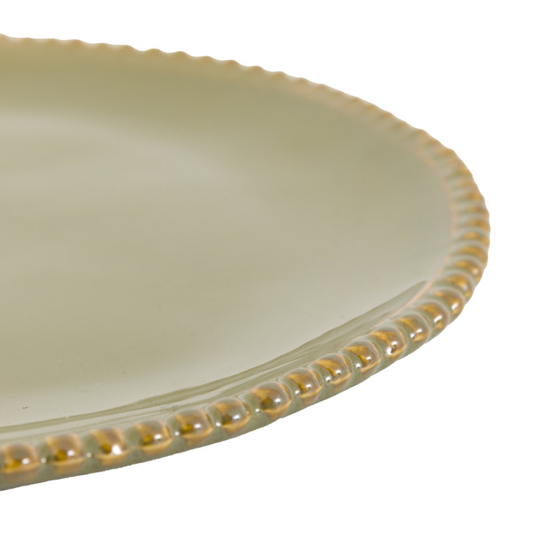 Organic Beaded Dinner Plate Olive (4pk) D280mm