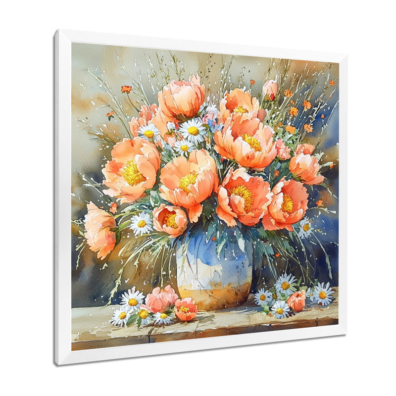 Décoration de mur de pivoines sauvages à la ferme I - pivoines, H 36 po x l 36 po, Reproduction encadrée d'une seule photo