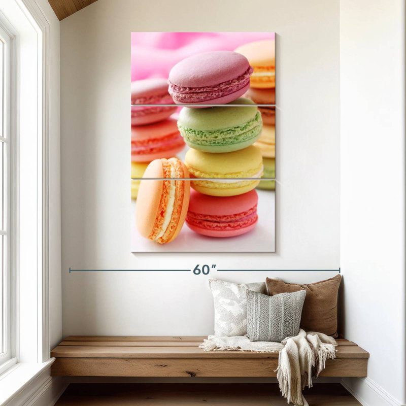 Flavored Macarons, 50" H x 32" W