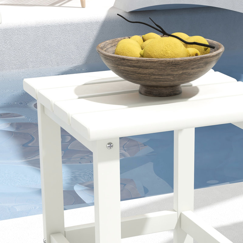 Weather Table - 15" Square Patio Side End For Balcony, Porch, Pool. Strong And Stable, 110 Lbs Capacity, White Pool, Balcony. To Changes, Capacity