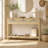 47.3" Rattan Console Table With 3 Drawers-1653325087