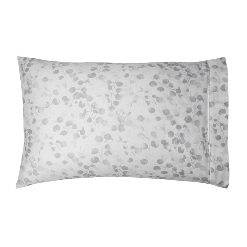Rosée Gris Sateen Pillow Case, Standard