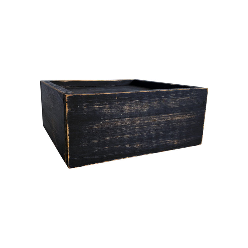 Tablette flottante murale 7 "en bois noir avec lumière DEL