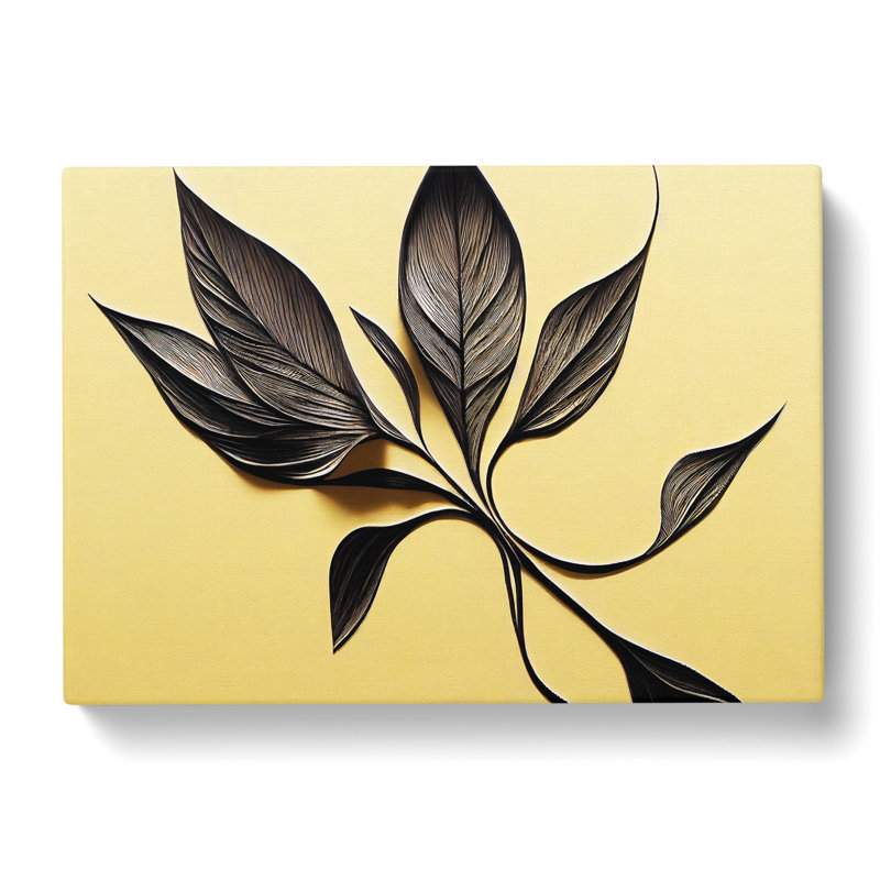 Deco Leaves - Wrapped Canvas
