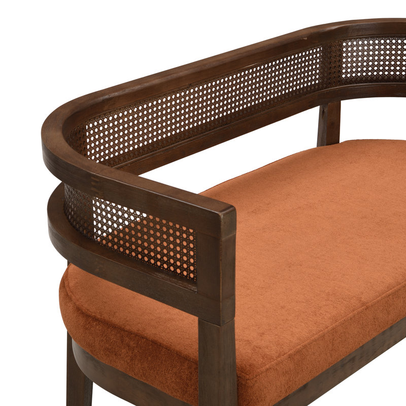 Causeuse Elio, Structure en polyester / noyer orange foncé