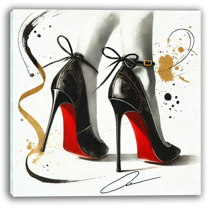 «Elegant Steps: Red-Soled Stiletto», impression sur toile, H 20 po x l 20 po