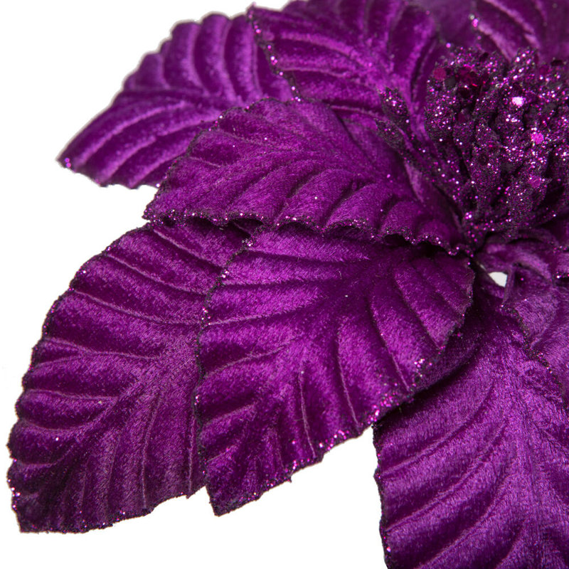 Velours à garniture scintillante poinsettia 22 po, Violet