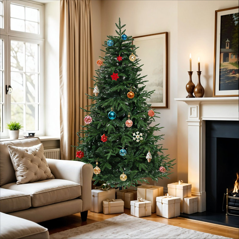Green Artificial Pine Christmas Tree with Stand, 4.95' H