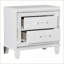 Mobilier de chambre en bois glamour à 2 tiroirs avec table de chevet en argent blanc