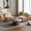 Chaise en velours pivotante en forme de citrouille, base en métal à 360 degrés-503282276