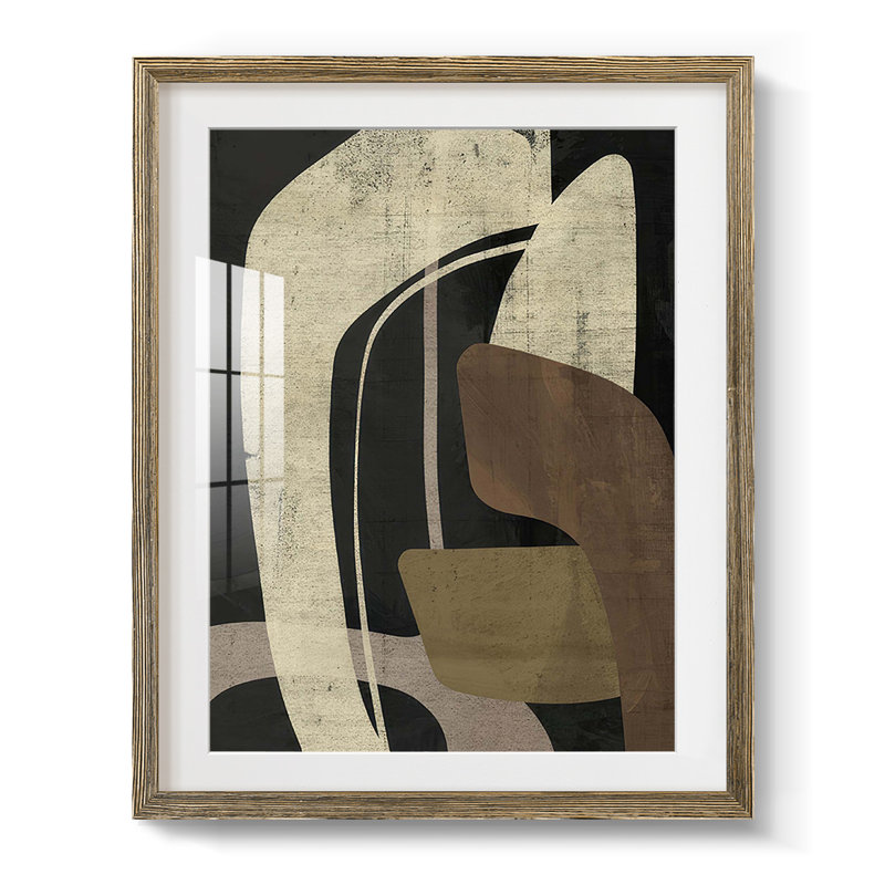 Reproduction encadrée, "Fluid récepteur", Blanc, Papier avec cadre noyer