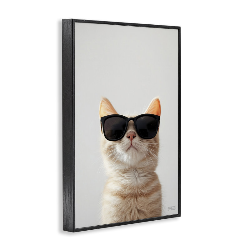 Cool, lunettes de soleil, estampe numérique par Roozbeh Bahramali, Giclée encadrée noir minuit, H 18 po x l 12 po