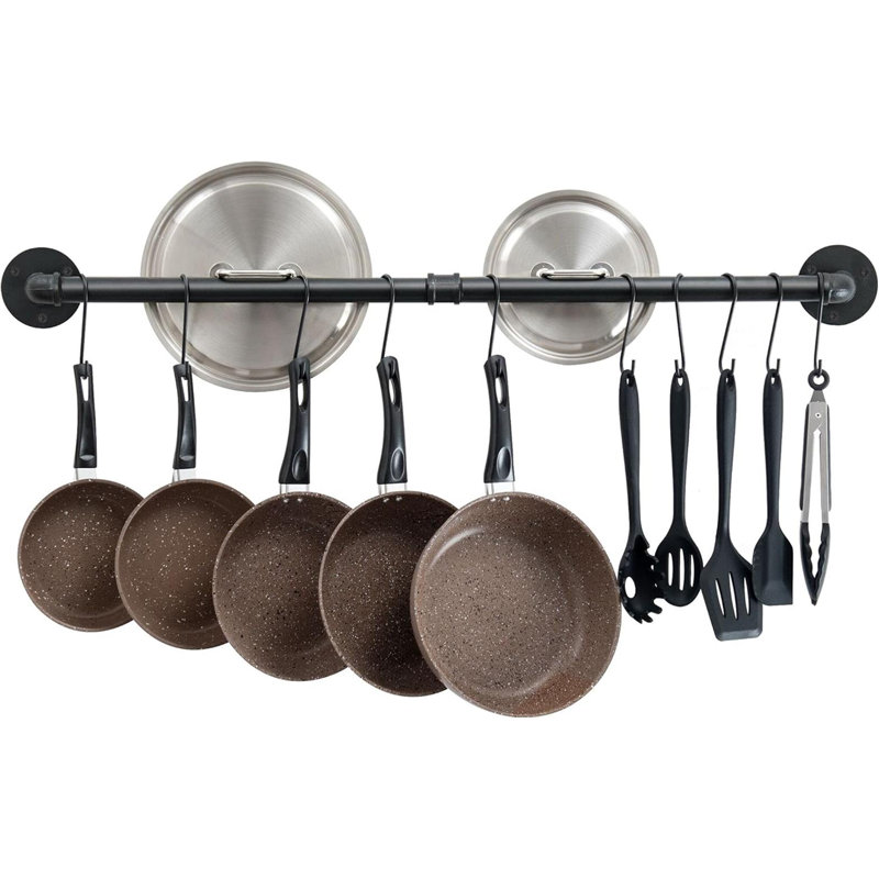 38 Inch Pot Bar Rack Wall Mounted Detachable