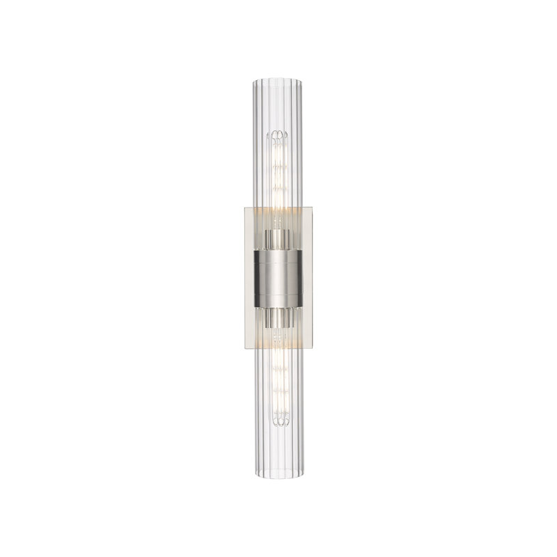 Mahlik 2 - Light Dimmable Vanity Light, Clear, Satin Nickel