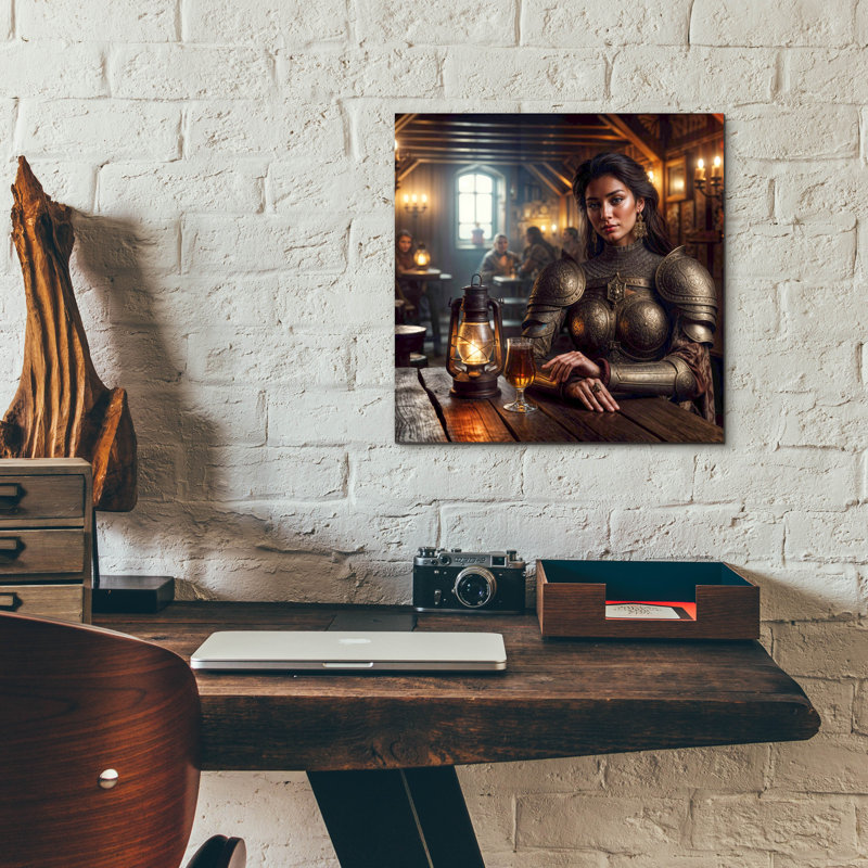 Art mural en verre 12 po x 12 po «One Dring In A Tavern» par Rey Klimt, H 12 po x l 12 po
