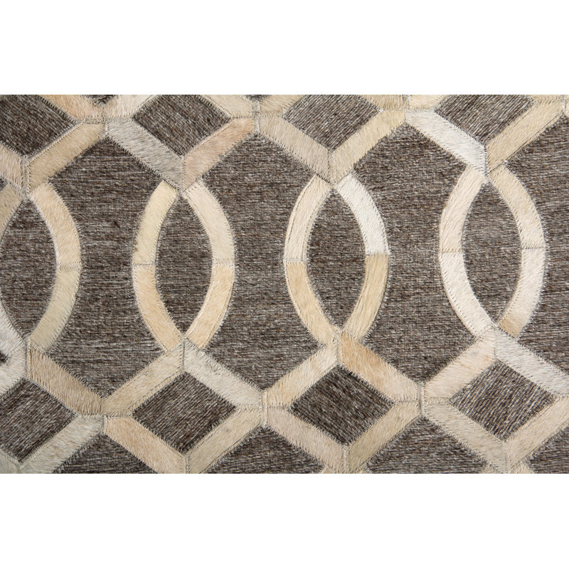 Berlin Cowhide Geometric Area Rug, Rectangle 12' x 15'