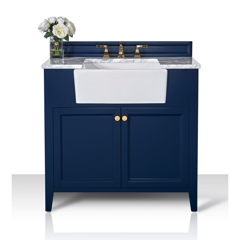 Ensemble de meuble-lavabo simple 36 po Adeline, Bleu héritage