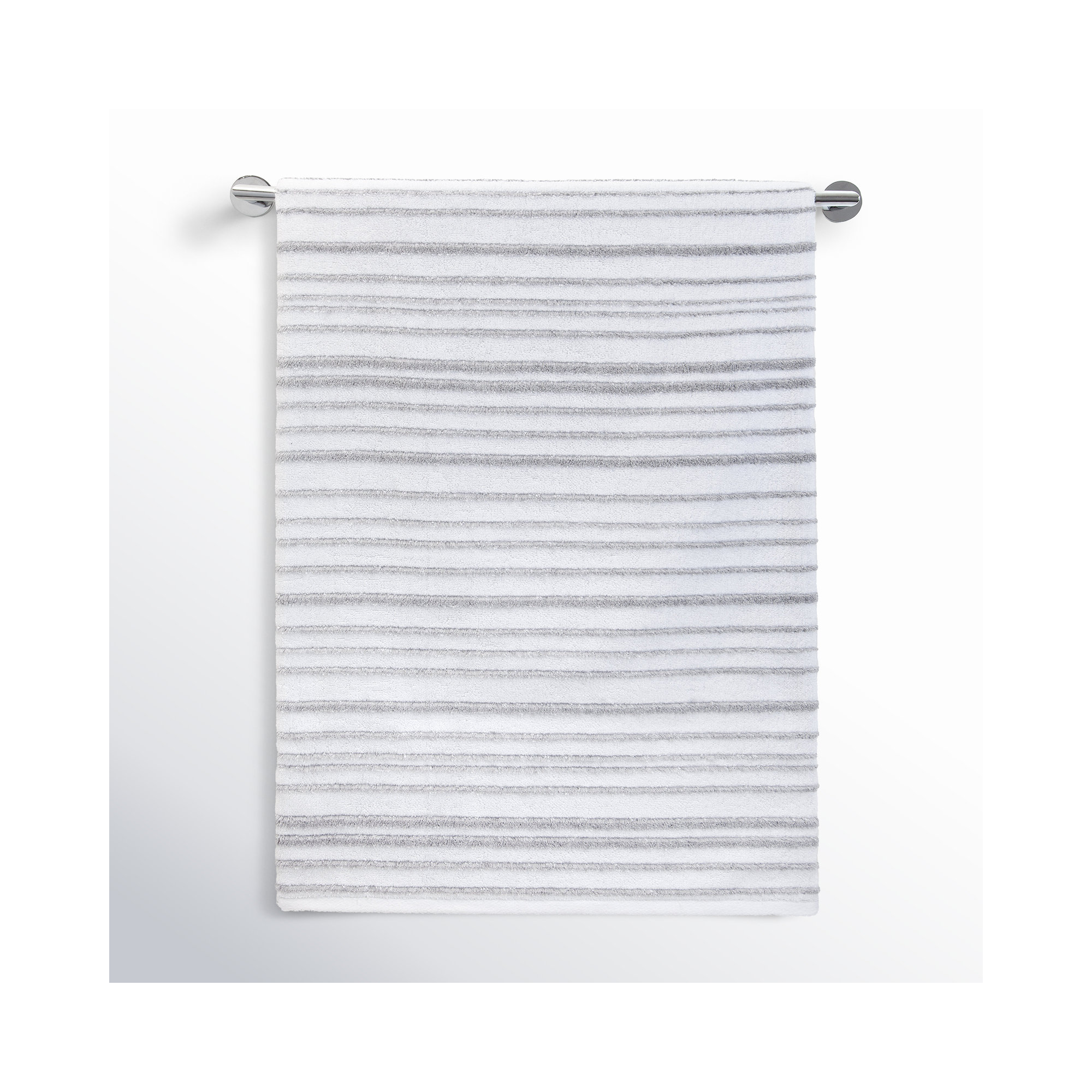 Ridgecrest 100% Cotton Bath Towel, Gray/White