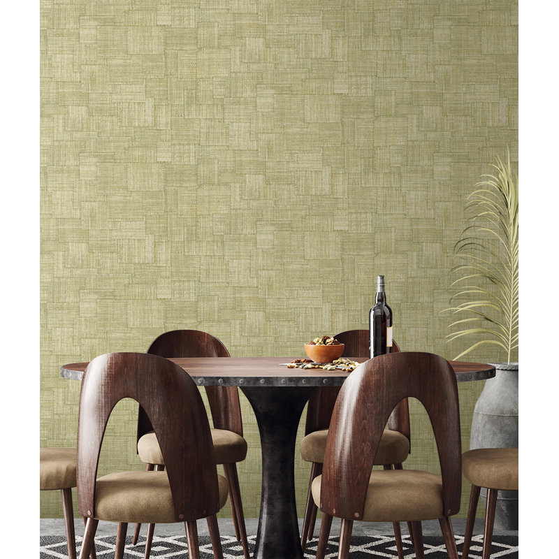  Papier peint en vinyle gaufré Designs, Vert paille