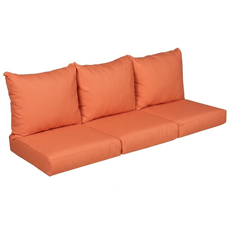 Sunbrella Outdoor Solid Deep Seating Sofa Pillow and Cushion Set, 23 in W x 25 in D x 5 in H, Sunbrella - Canvas Melon