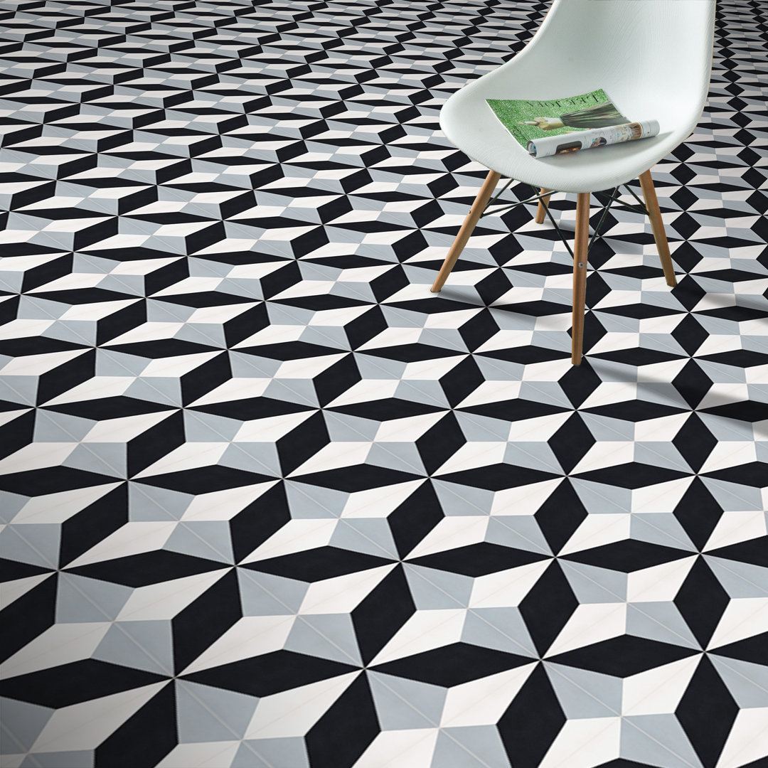 Diamond 8" x 8" Cement Patterned Wall & Floor Tile Moroccan Mosaic 