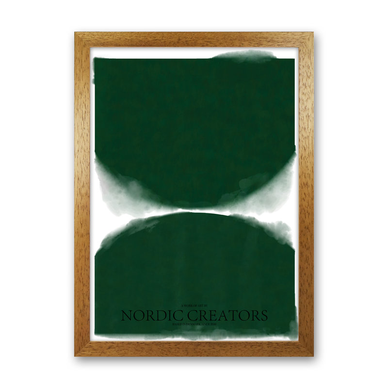 Green Abstract - Print, 29.7cm H x 21cm W x 3cm D, Oak Framed