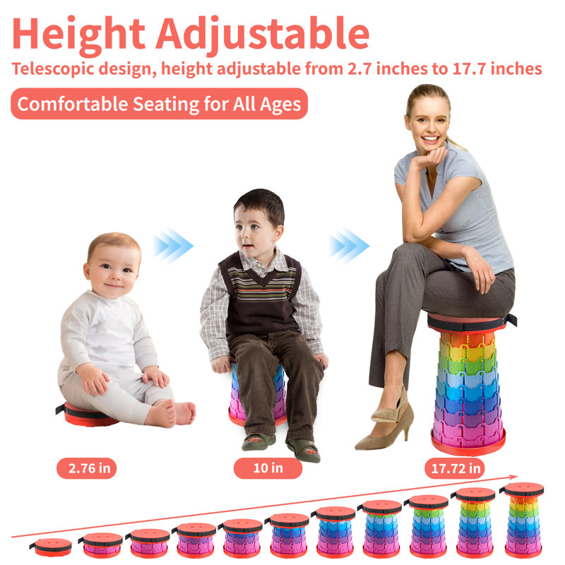 Upgraded Foldable Stool Thickened Set Of 2, Portable Collapsible Stool Retractable Stool, Foldable Portable Collapsible Chair For Fishing, Hiking Tours, BBQ, Parties, Outdoor Activities