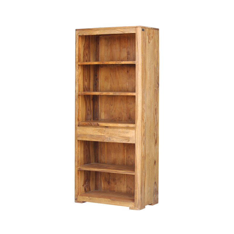 Gaven 200 cm H x 90 cm W Solid Wood Standard Bookcase, Teak