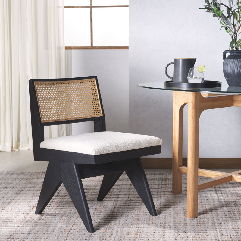 Ariaya 19'' H Boucle Upholstered Side Chair, Black