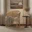 Chaise d'appoint en bois d'hévéa beige naturel