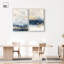 «Gilded Coastal Calm Blue Art», ensemble de 2 impressions sur toile par -896778138-896778140-896778128