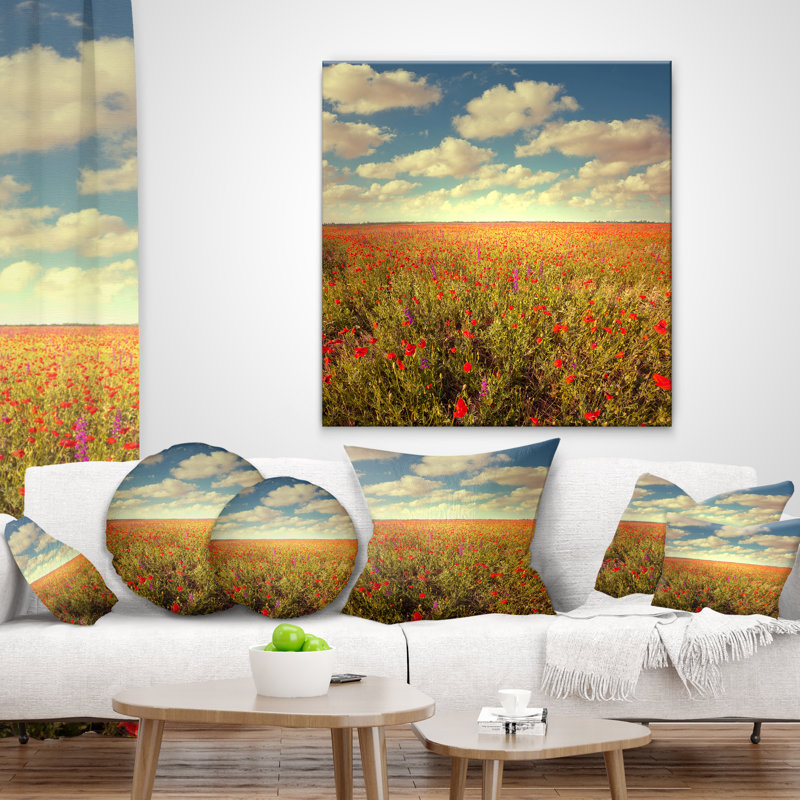 Coussin Floral, 18 po x 18 po, Carré