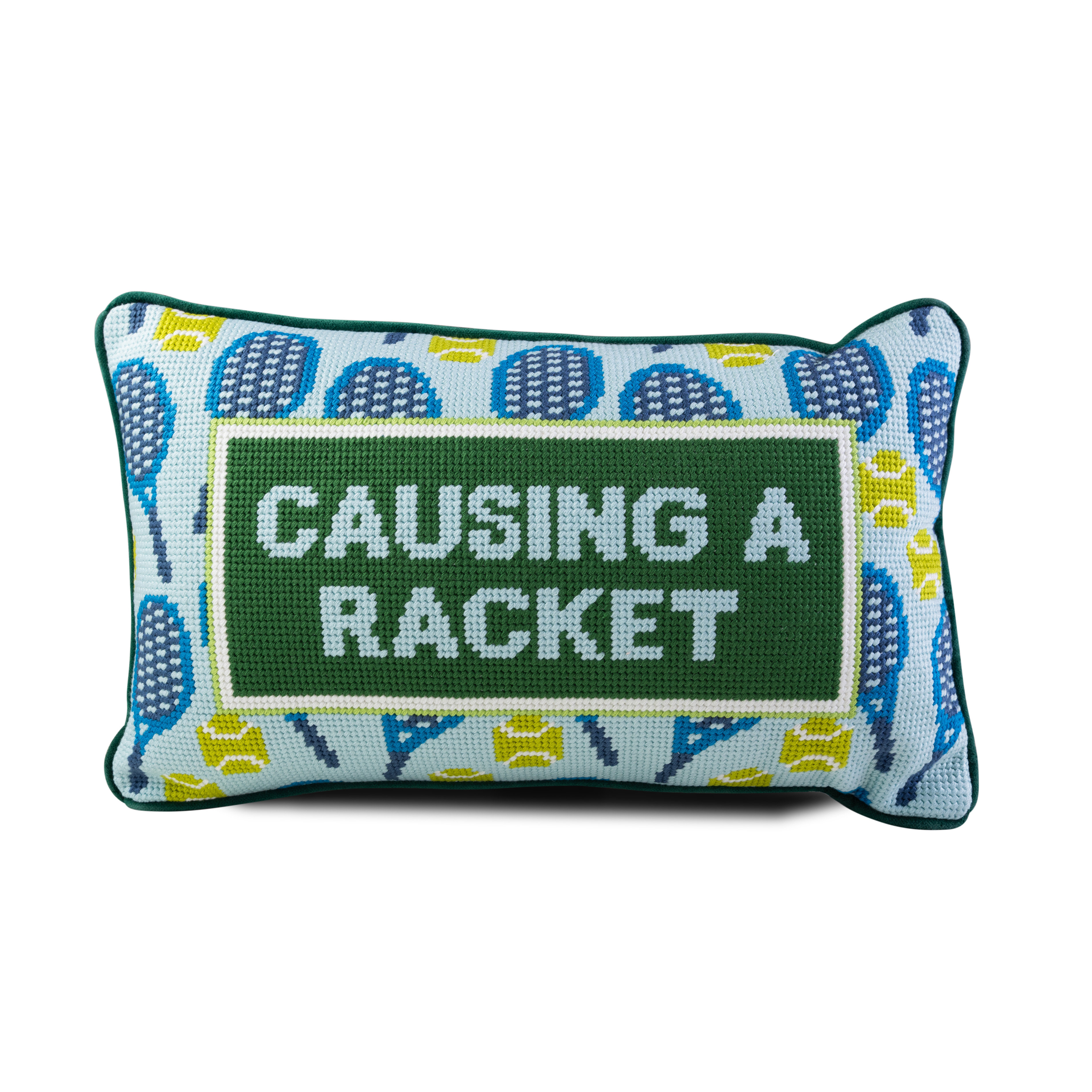 Furbish Studio Causing A Racket Needlepoint Pillow | Wayfair