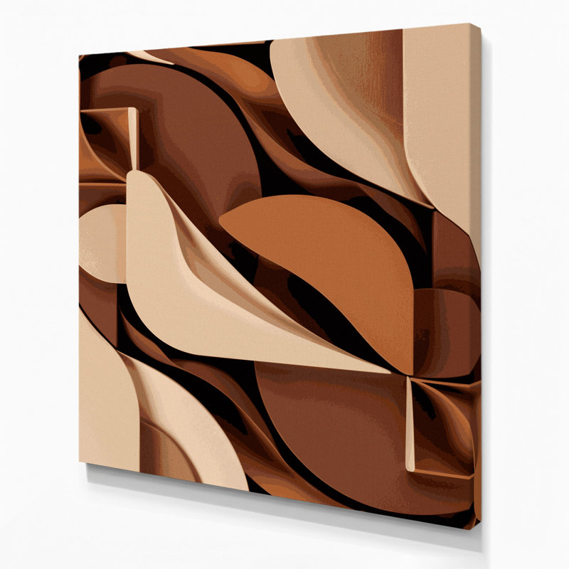 Art abstrait sur toile 10 formes abstraites brunes, H 12 po x l 12 po