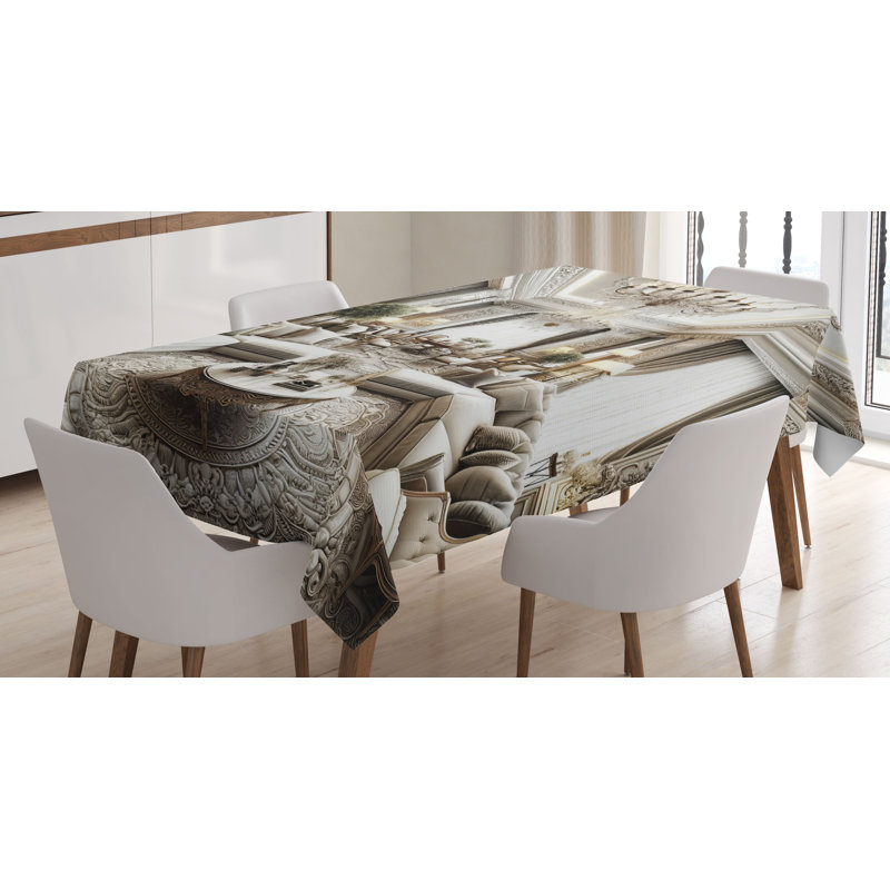 Johnneisha Rectangle No Pattern Microfiber Tablecloth, 90" Rectangle