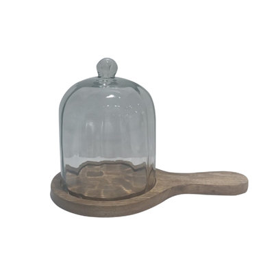 Anajae Mango Wood Board & Glass Cloche