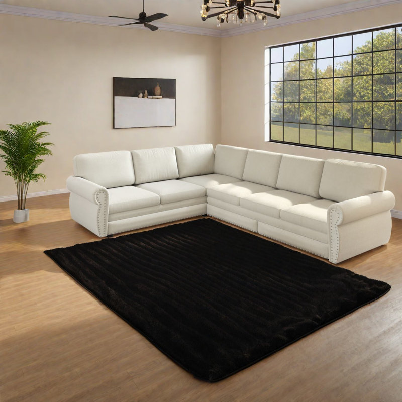 Canapés d'angle extensibles, canapé-lit en chenille de 3 m, style moderne, Beige
