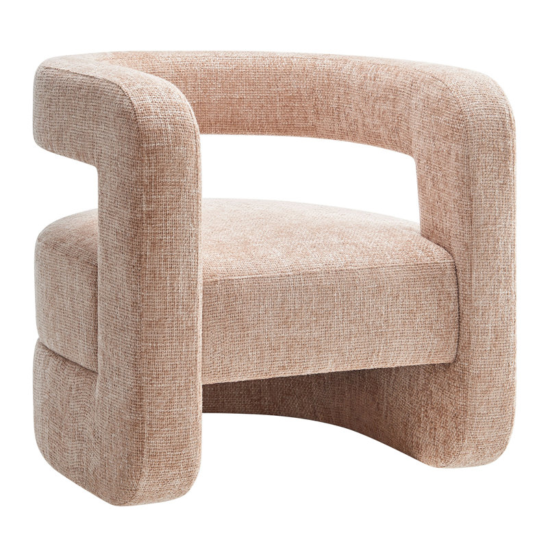 Jaylin Upholstered Chenille Accent Chair In Basil, Blush Fabric
