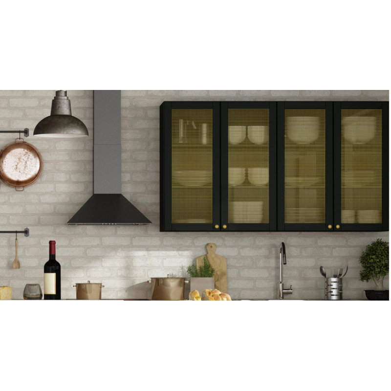 Wire Mesh Brass Architectural Woven Satin Brass Creative Grille, 18" H x 40" W x 0.1" D