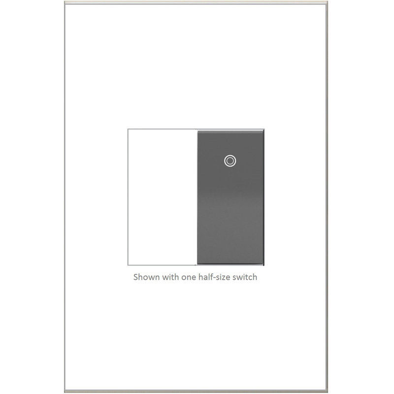 Adorne® Paddle 15 Amp 277V Half Size Single Pole and 3-Way Light Switch with Microban, Magnesium