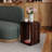 Modern Solid Wood End Table with Open Cube Storage, Walnut Finish-680788202