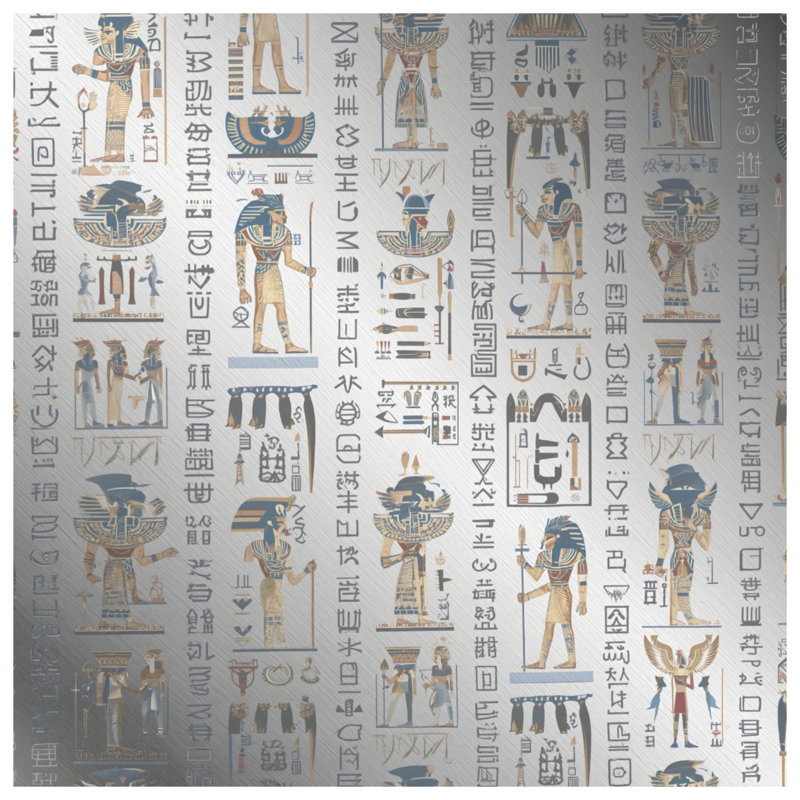 Couvertures égyptiennes de hiéroglyphes égyptiens, L 50 po x H 60 po