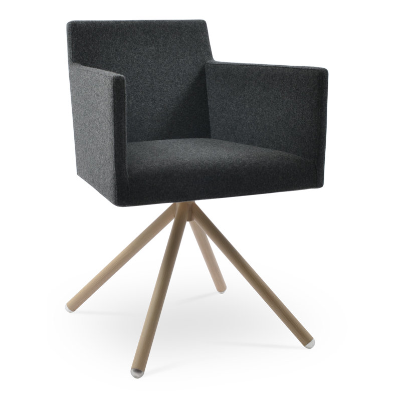 Fauteuil Harpoint, Laine pistache Camira, Noir