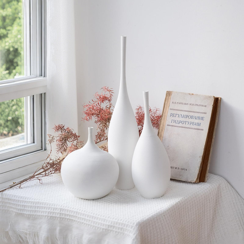 Porcelain China Table Vase, White